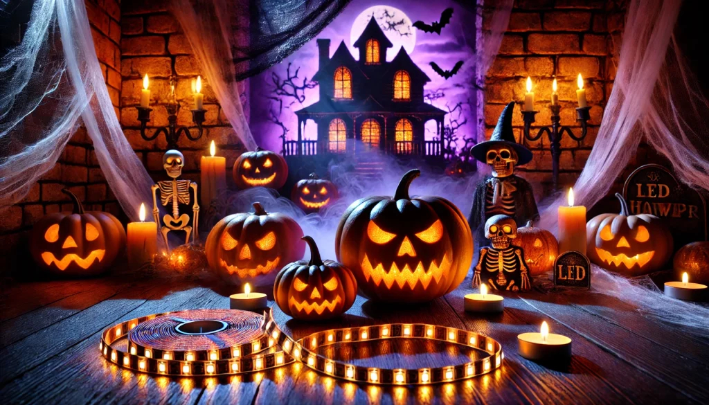 テープライトをハロウィン装飾として活用しているイメージ画像